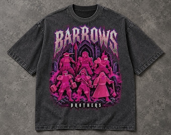 Barrows Brothers Shirt, OSRS Graphic Tee, Acid Wash Oversized T Shirt, Old School RuneScape Gamer Gift, Vintage Gaming Streetwear