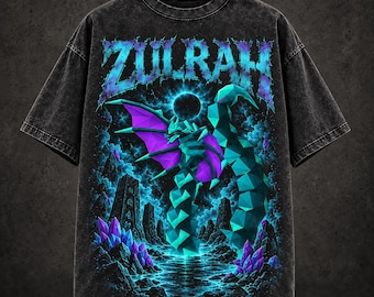 Zulrah Tanzanite Acid Wash T-Shirt – Heavyweight Oversized OSRS Boss Graphic Tee