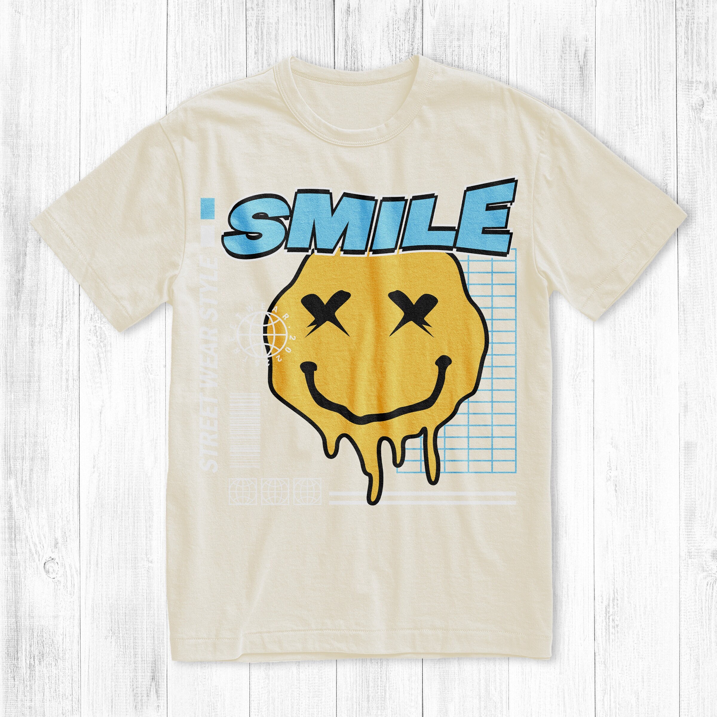 Smile Streetwear Smiley T-shirt, Graphic Tee - Etsy