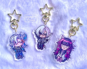 Neuvillette / Arlecchino / Columbina Keychains / Genshin Impact acrylic charms /  Fatui Harbingers Chibi Fontaine