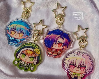 DMMD gummy chibi keychains! Yaoi jesus Aoba acrylic charm + Koujaku, Noiz, Clear. Dramatical Murder mmmmm I<3 BL