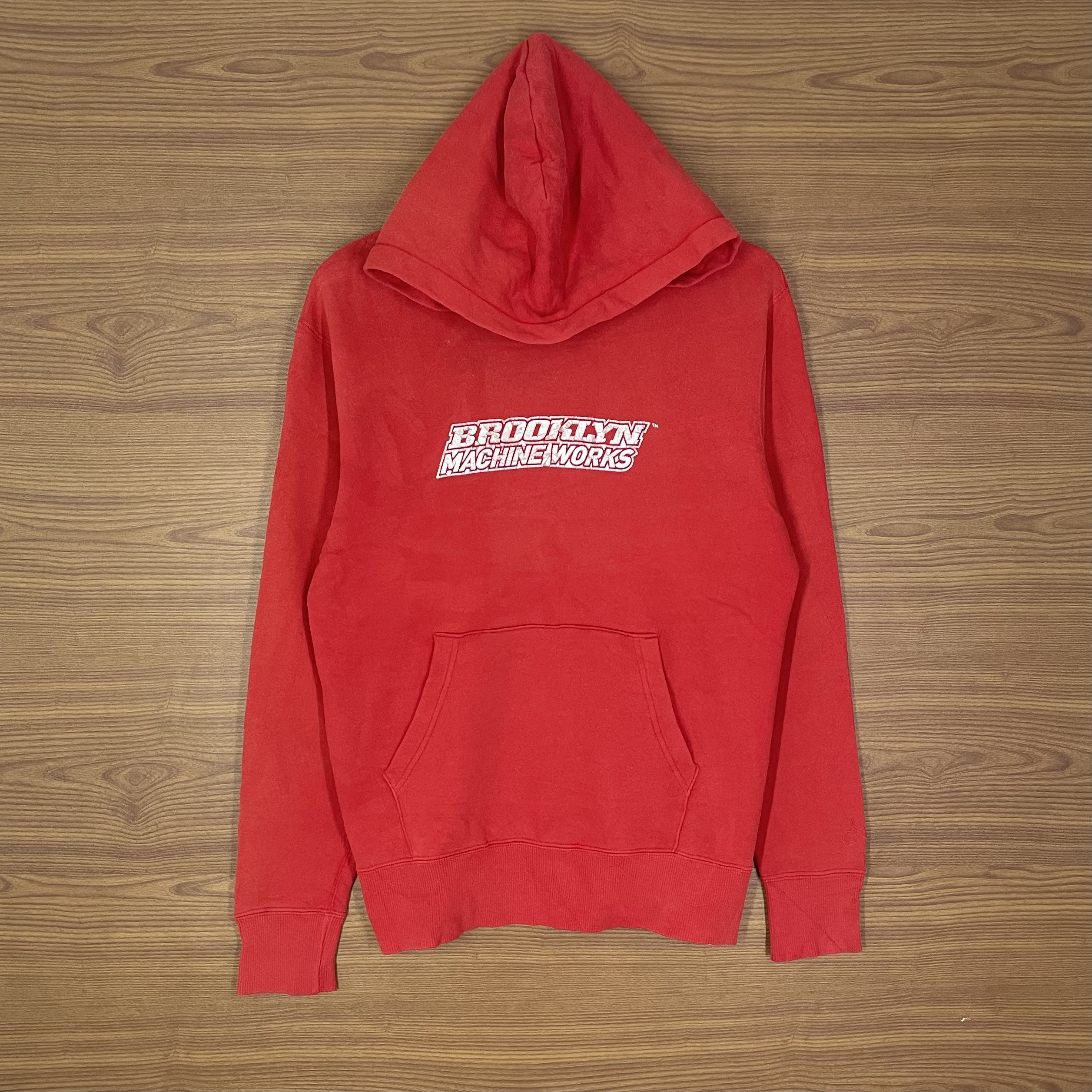 Rare Brooklyn Machine Works Big Logo Spellout Hoodies Sweatshirt