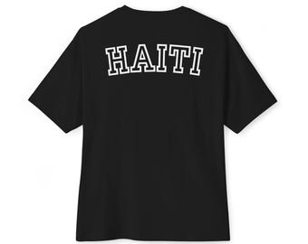 Haiti T-shirt, Caribbean Pride Tee, Unisex Oversized Boxy Tee