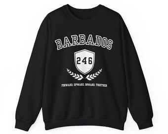 Barbados Sweatshirt, Caribbean Sweatshirt, Collegiate Style Sweatshirt