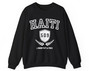 Sweater Haïti, Caraïbisch sweatshirt, sweatshirt collegiale stijl