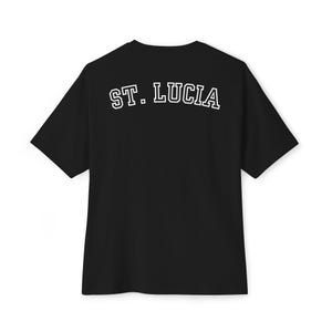 St. Lucia T-shirt, Caribbean Pride Tee, Unisex Oversized Boxy Tee