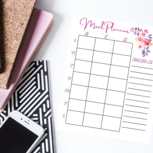Wöchentlicher Essensplaner, Einkaufsliste, druckbarer Planer, Menüplaner, Ingrediant Tracker, Weight Loss Tracker, Meal Prep