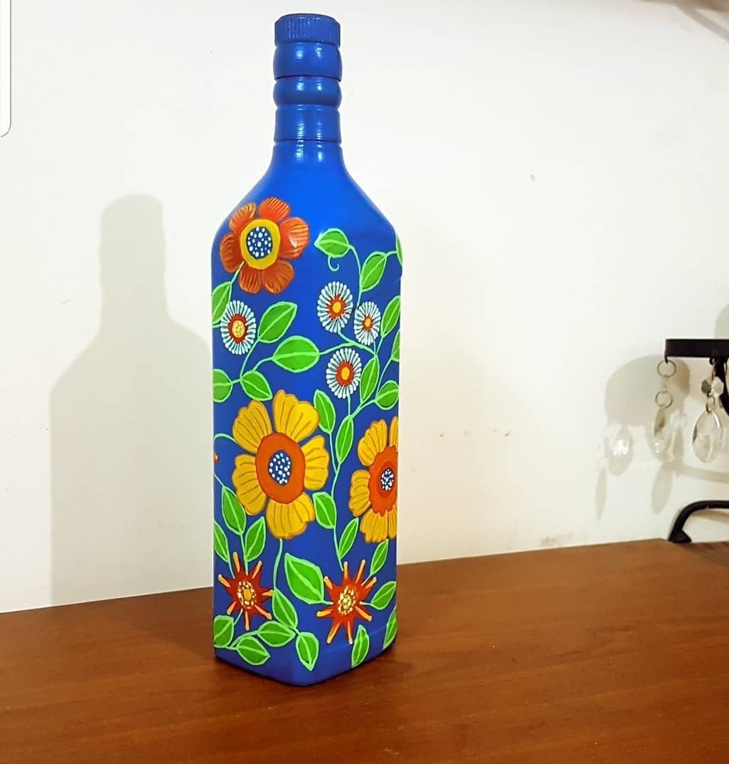 Buy Bottle Art Handpainted Bottle Bottle Painting Online in India ...