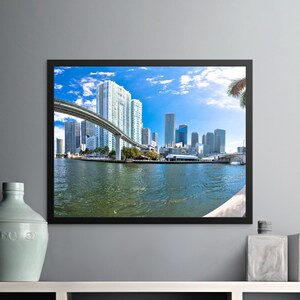 Miami Cityscape Wall Art, Digital Download File, Modern Urban Decor, Downtown Skyline Artwork, Printable City Poster