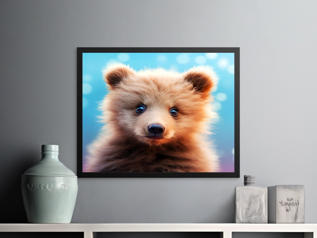 Cute Baby Bear Wall Art Print, Nursery Room Decor, Animal Baby Poster ...