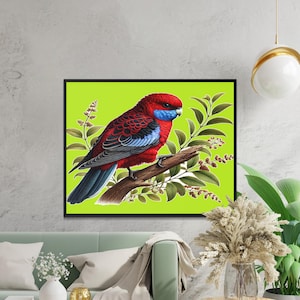 Vibrant Parrot Wall Art Digital Download, Colorful Bird Illustration, Tropical Home Decor, Printable Parrot Art Poster, Bird Lover Gift