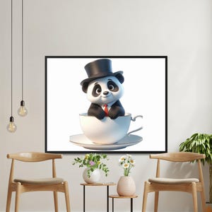 Cute Panda Nursery Wall Art, Digital Download, Instant Download, Adorable Baby Panda Artwork, Nursery Decor, Printable Art