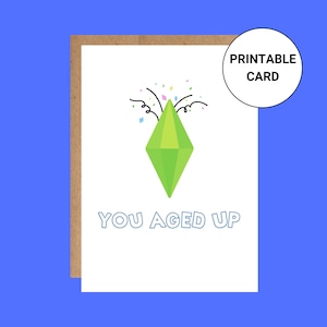 You Aged Up! Printable Birthday Card – Funny Gamer Level Up Card | PDF & PNG for Instant Download