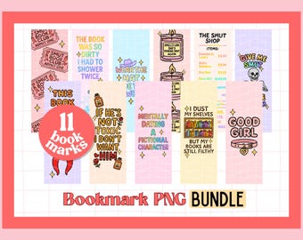 Pacote de Marcadores de Páginas Picantes e Divertidos em PNG, Marcadores de Páginas Imprimíveis para Leitores de Romance, Download Digital, Presente para Amantes de Livros, Download Instantâneo