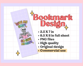 Funny Smut Bookmark PNG, Spicy Printable Bookmark for Romantasy Reader, Digital Download, Gift for Book Lover, Book Club, Instant Download