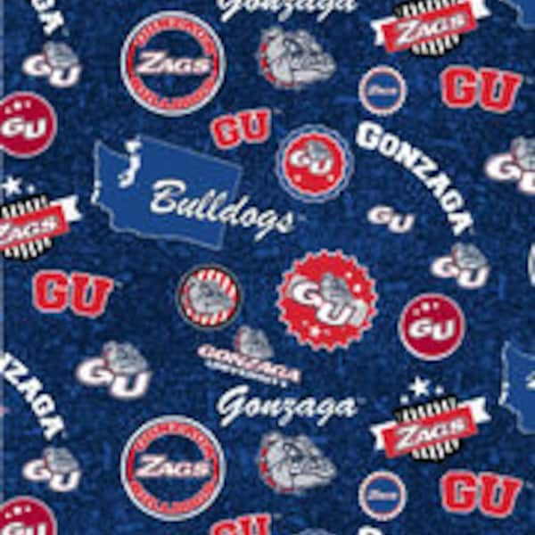 Gonzaga College Basketball - Quilting Fabric - 100% Cotton - Cut from the bolt continuously