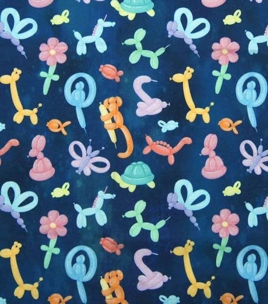 Balloon Animals on Navy 100% Cotton Quilting Fabric Cut - Etsy Australia Balloon Animals on Navy 100% Cotton Quilting Fabric Cut - Etsy Australia