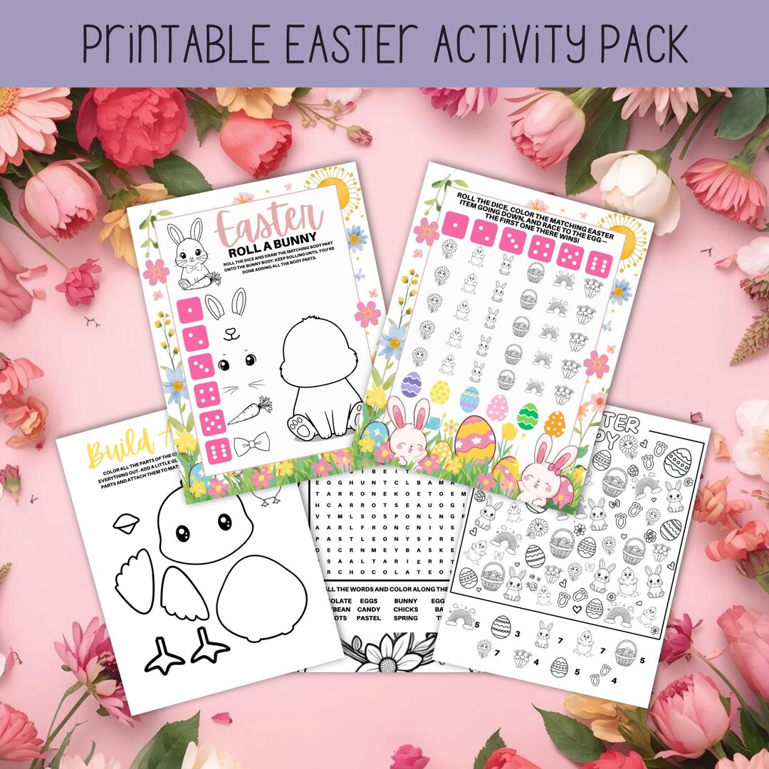 Easter Activity Pack for Kids Printable PDF, Easter Coloring and ...