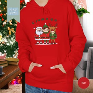 Christmas Squad Hoodie, Santa Rudolph Elf Sweatshirt, Matching Family Christmas Hoodies, Funny Holiday Sweater, Cozy Xmas Outfit