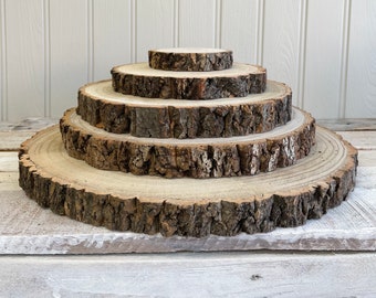 Rustic Log Slice Cake Stand Christmas Tree log Tableware Rustic Plate Christmas Decor, Christmas Decorations. Wooden Christmas Log Slice