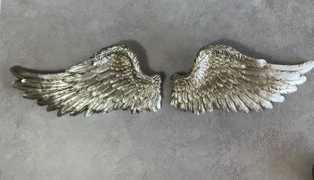 Wall Hanging Angel Wings Gold White Silver Shabby Chic - Etsy