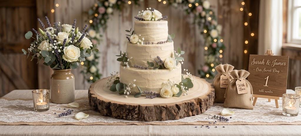 Wooden Cake Board Log Slice Wedding Cake Stand Rustic Cakestand