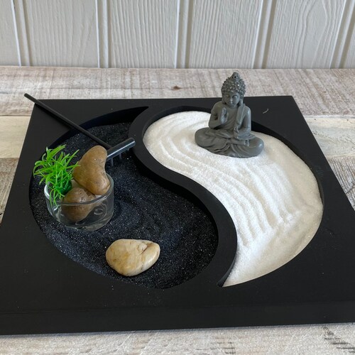 Desktop Zen Garden Kit Desktop Sand Garden Mini Moss Garden Etsy