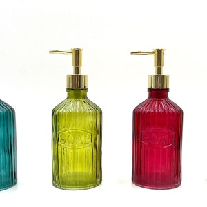 Glas Pump Seifenspender 500ml mit Gold Pump Badezimmer Accessoire