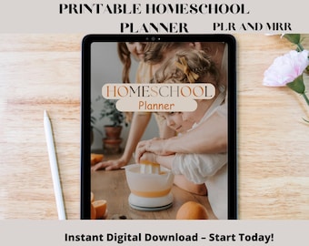 Printable Homeschool planner, printable planner, planner, home school,PLR ,MRR