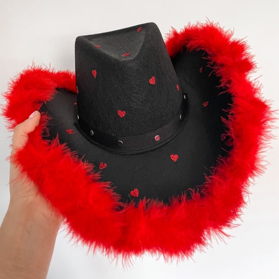 LOVE POTION Black Cowboy Cowgirl Hat 
