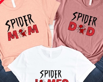 Custom Family Spider Birthday Shirt, Spider Dad, Spider Mom Shirt,Family Matching Shirts,Spidey Shirt,Spidey Family Tee,Spiderman Family Tee