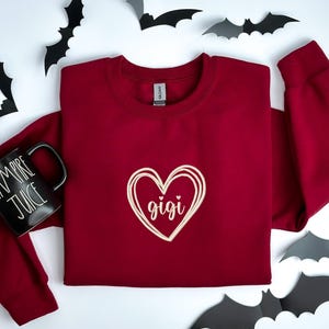 Embroidered Gigi Heart Shirt, Mothers Day Gift For Grandma, Granny Shirt, Pregnancy Announcement, Gigi Gift, Mimi Shirt