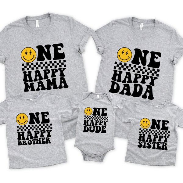 One Happy Dude Birthday Shirt, 1st Birthday Tshirt, Matching Family Birthday Shirts, Happy Face Matching Birthday Outfit, Birthday Gift