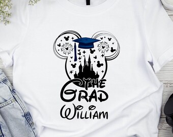 Custom Disney Grad 2025 Shirt, Graduation Castle Family Trip Shirt, Magic Kingdom Graduate Trip Shirt, Class of 2025 Shirt, Mickey Grad Tee