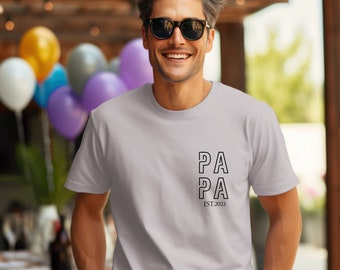 Personalised Papa Shirt, Custom Dad Tshirt, Dad Est Shirt, Custom Name Papa Shirt, Pregnancy Announcement, New Dad Shirt,  Dad To Be Gifts