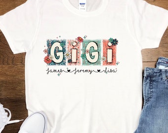 Personalized Gigi Shirt, Custom Gigi Shirt, Personalized Gigi T-shirt, Mothers Day T-Shirt, Gift For Mothers Day, Christmas Gift for Mom