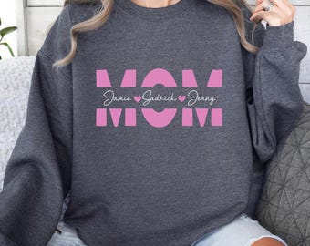 Personalized Mama Sweatshirt with Kids Names, Mom Custom Names Shirt, Custom Mom Sweater, Personalized Mom Hoodie, Custom Gift for Mom