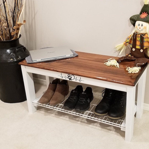 DOG WALKER BENCH - Entryway bench - Shoe storage bench - Shoe rack - Decorative bench - Gift - Wooden bench - Bench - New.