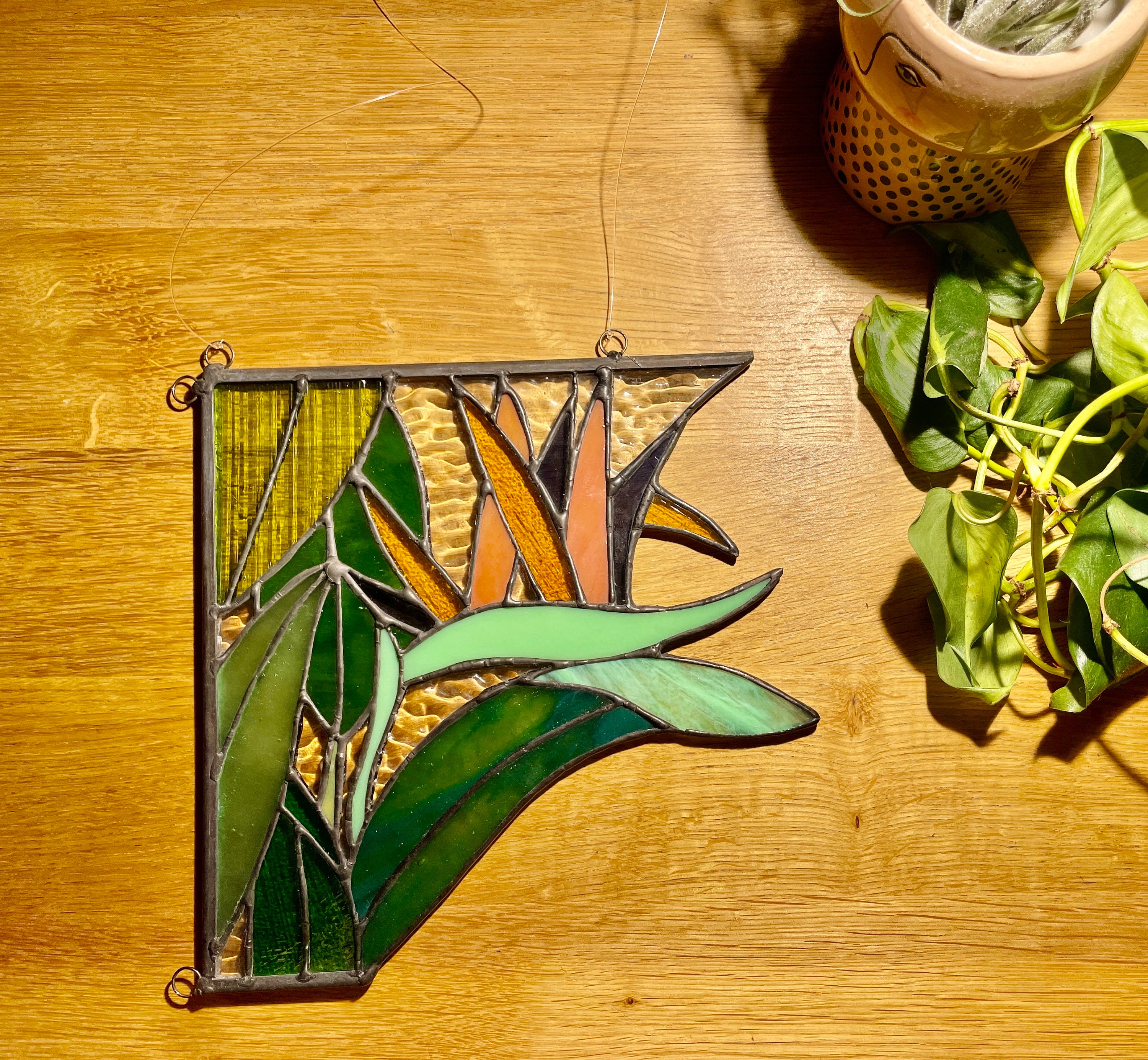 Bird of Paradise Stained Glass Suncatcher: Houseplant Window Decor - Etsy