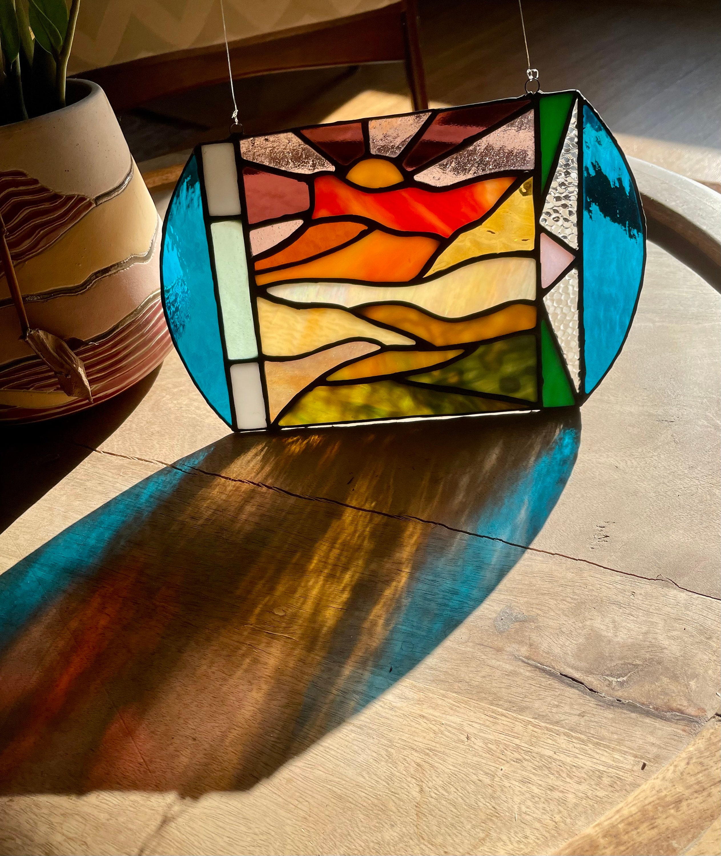 Stained Glass Grand Canyon Nature Mountain Desert Southwest Etsy