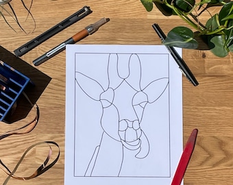 Buntglas Giraffe Muster: Lustiges Tier Sonnenfänger (PDF Download)