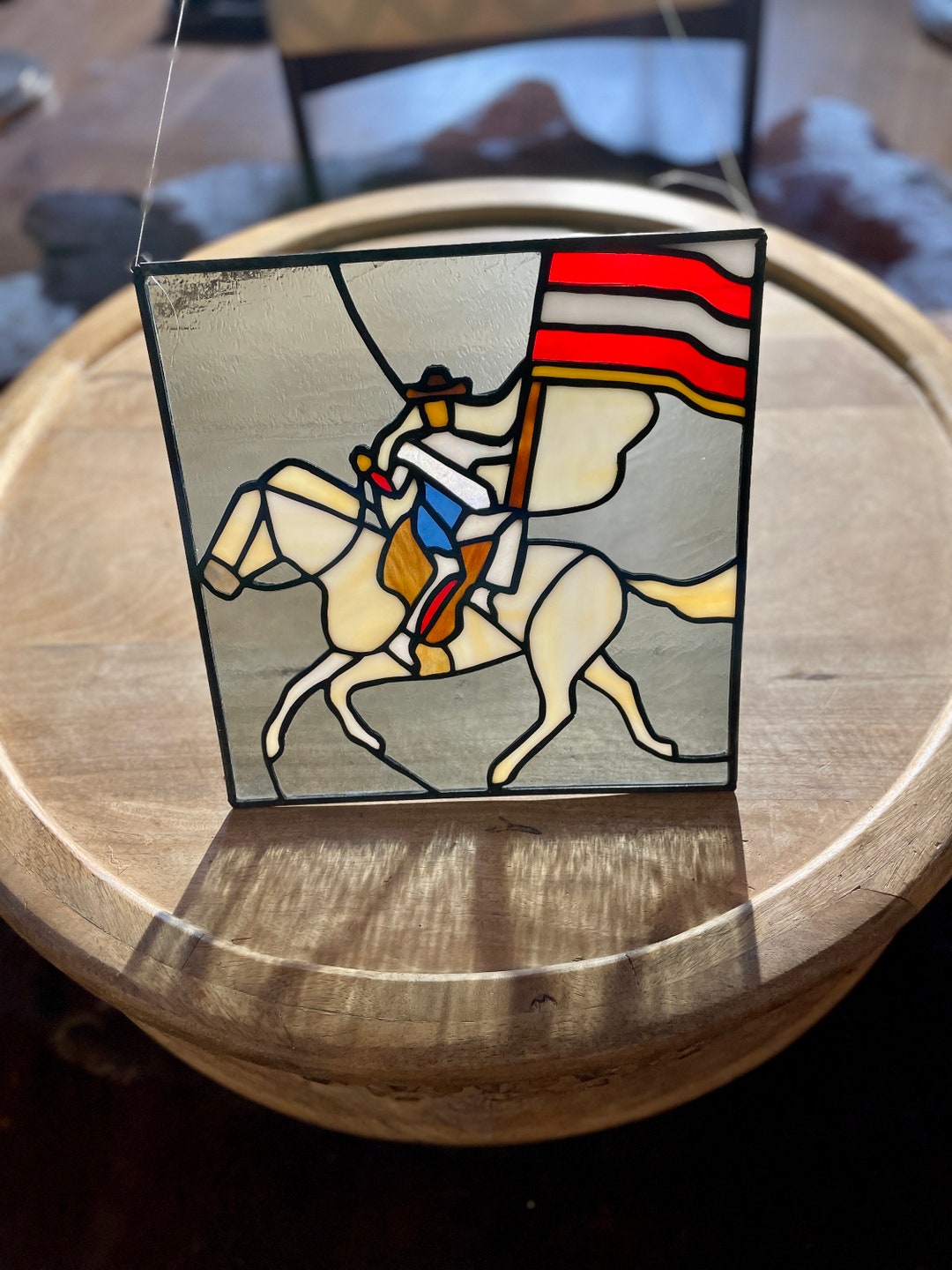 One-of-a-kind Stained Glass Panel of Beyonce Iconic Cowboy Carter Album ...