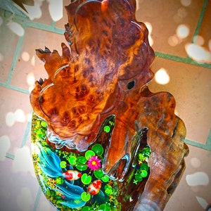 Koi Fish Resin Epoxy Coffee Table | Rectangle Resin Epoxy Coffee Table | Koi Fish Wood Resin Coffee Table | Unique Resin Epoxy Table