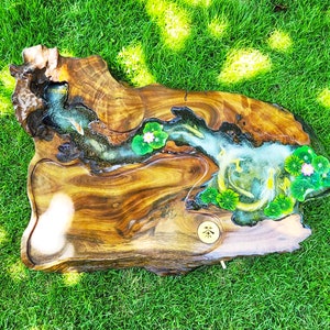 Dragon Resin Epoxy Tavolino / Rettangolo Resina Epoxy Tavolino / Dragon Wood Resin Tavolino / Unique Resin Table / Dragon 3D Art immagine 2