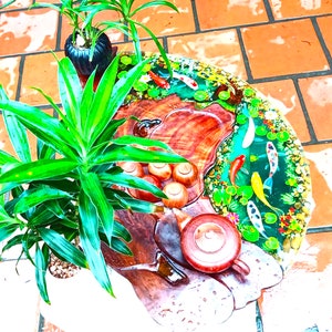 Koi Fish Resin Epoxy Coffee Table | Rectangle Resin Epoxy Coffee Table | Koi Fish Wood Resin Coffee Table | Unique Resin Epoxy Table
