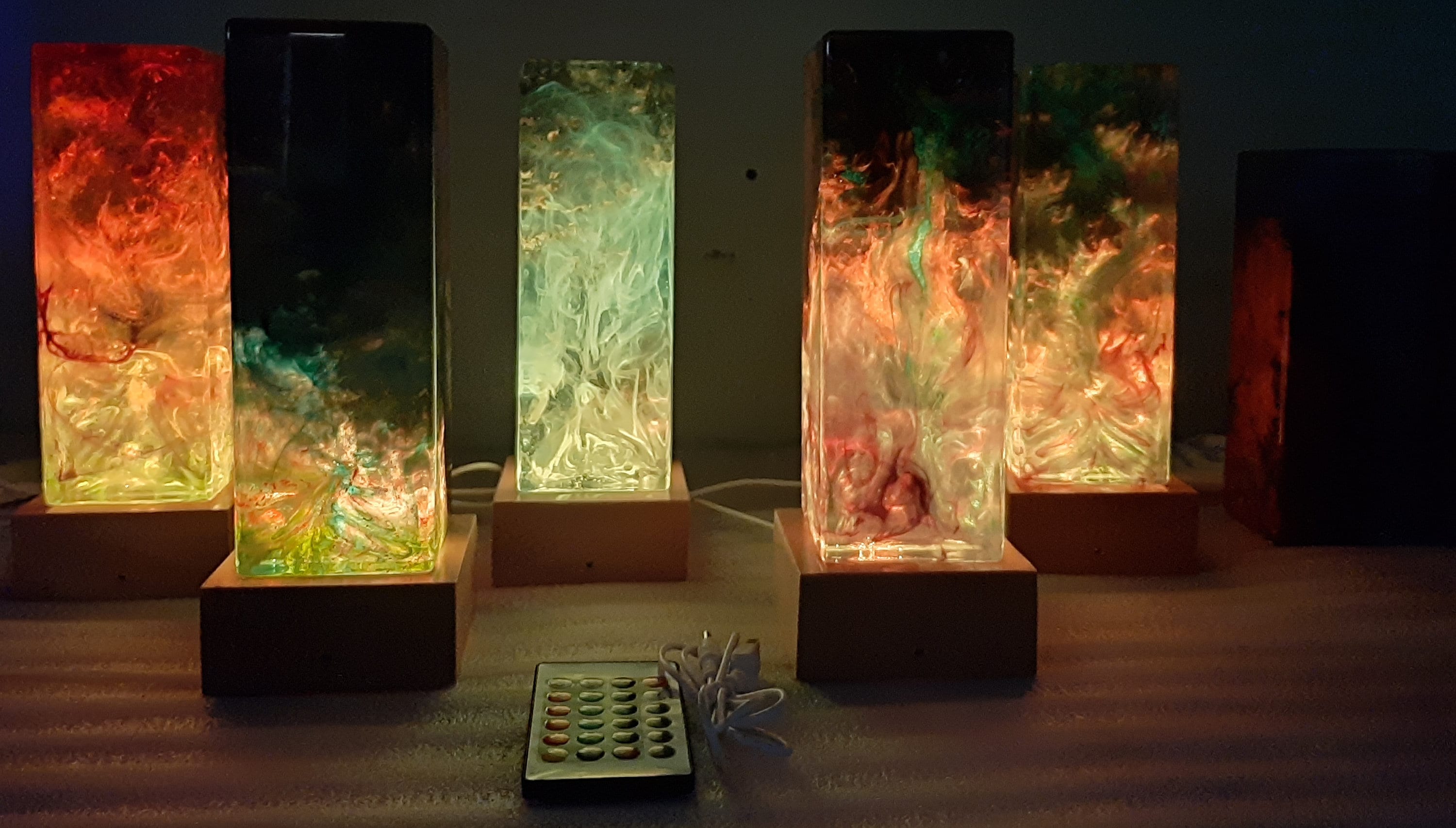 Epoxy resin night lamp on sale for sale