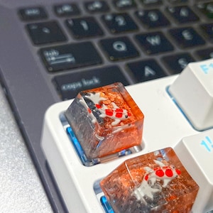 Koi fish keycap, Artisan Keycap,keycap, Handmade,SA and OEM Keycaps For Cherry MX Mechanical Gaming Keyboard,keycap esc,Gift for him