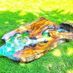 Dragon Resin Epoxy Coffee Table Rectangle Resin Epoxy Coffee Table Dragon Wood Resin Coffee Table Unique Resin Table Dragon 3D Art image 4