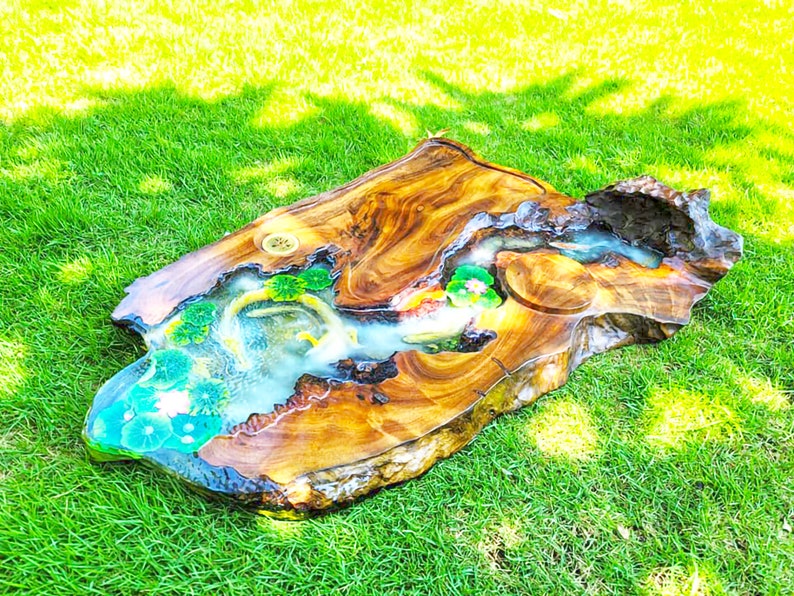 Dragon Resin Epoxy Coffee Table Rectangle Resin Epoxy Coffee Table Dragon Wood Resin Coffee Table Unique Resin Table Dragon 3D Art image 4