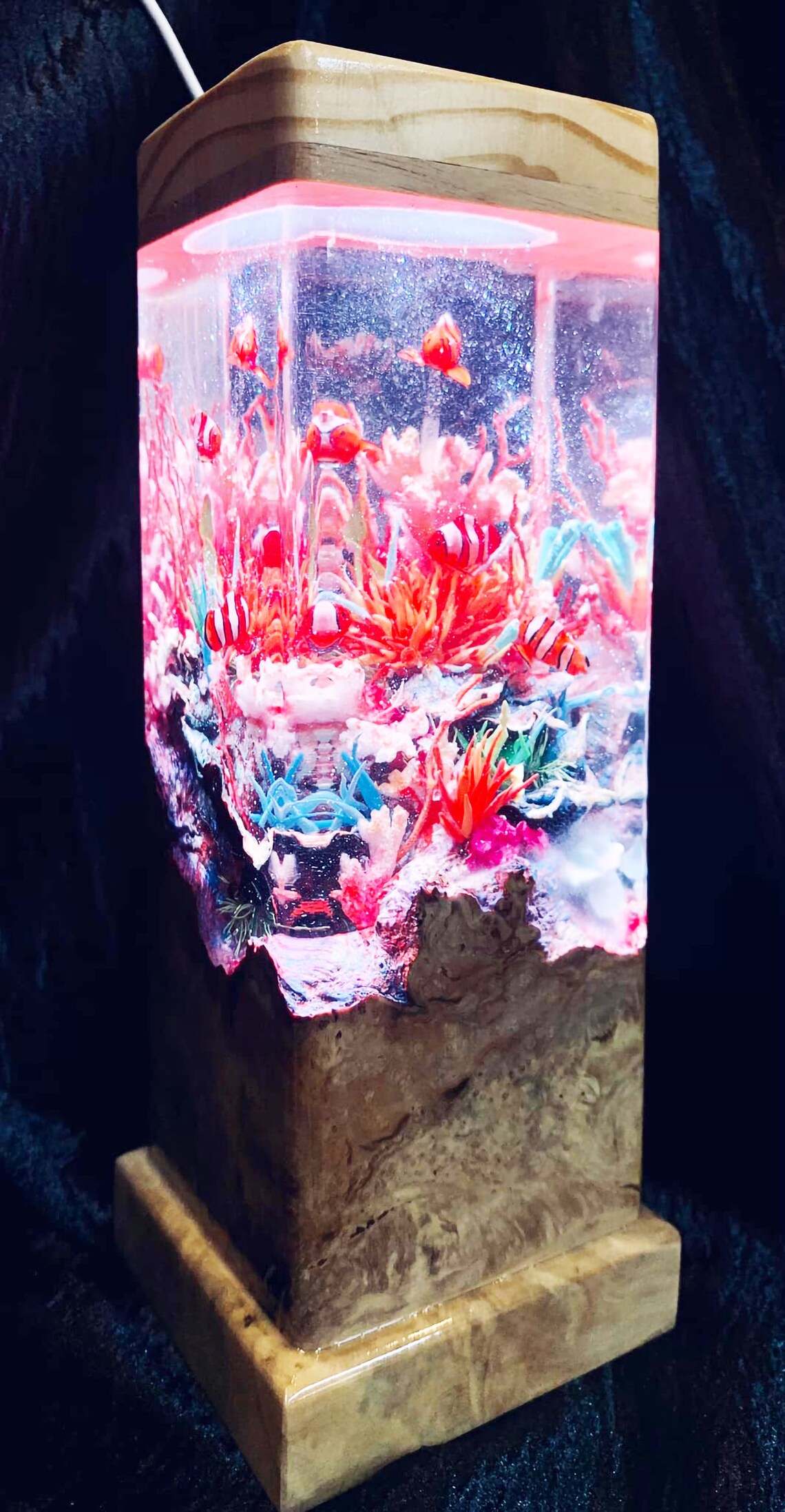 Epoxy Lamp Resin Lamp Handmade Epoxy Lamp Artisian Lamp Etsy